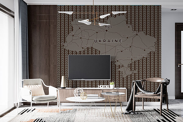 Mapa Ukrainy z liniami i miastami Mapa Ukrainy z liniami i miastami