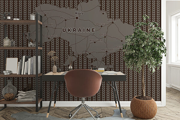 Mapa Ukrainy z liniami i miastami Mapa Ukrainy z liniami i miastami