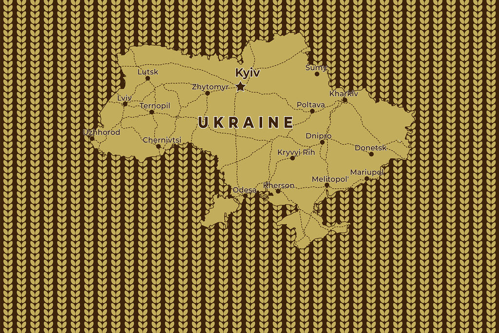 Mapa Ukrainy z liniami i miastami Mapa Ukrainy z liniami i miastami