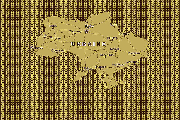 Mapa Ukrainy z liniami i miastami Mapa Ukrainy z liniami i miastami