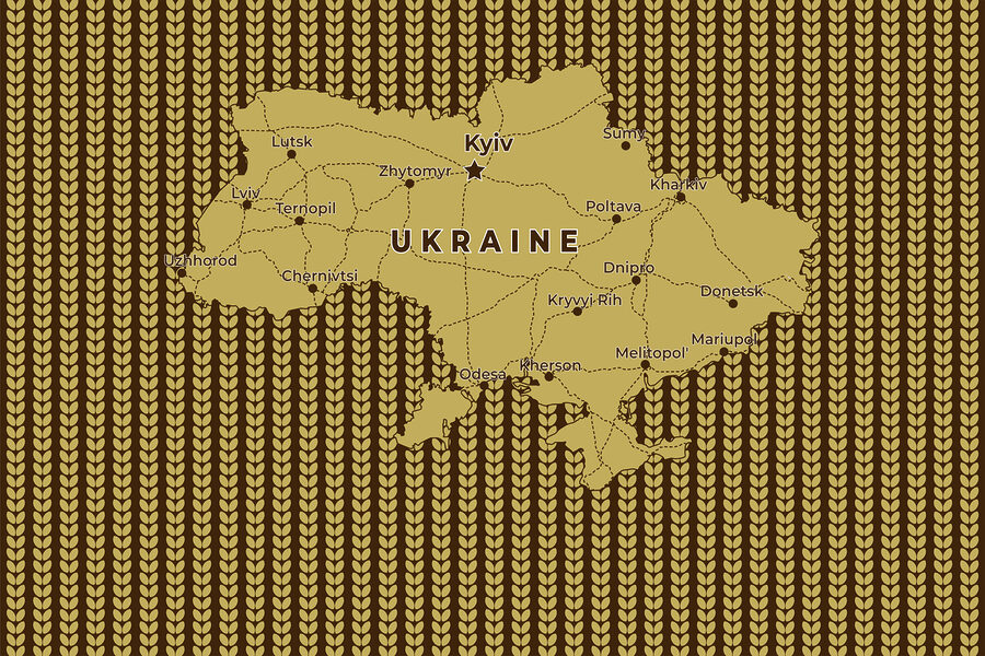 Mapa Ukrainy z liniami i miastami