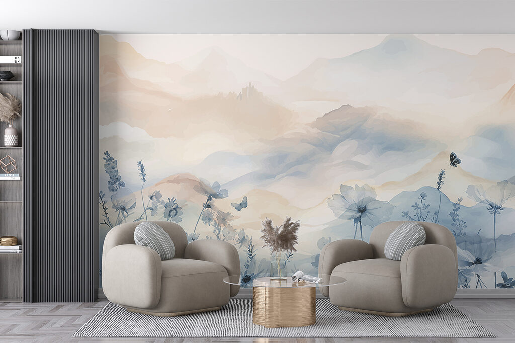 Painting of flowers and butterflies Painting of flowers and butterflies