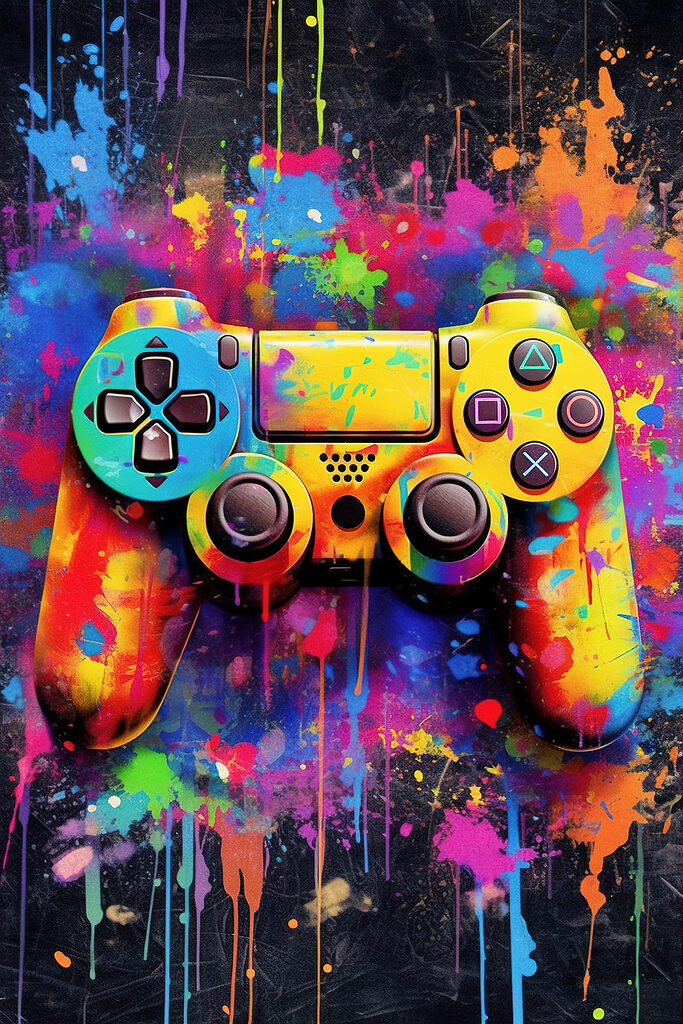 Colorful video game controller
