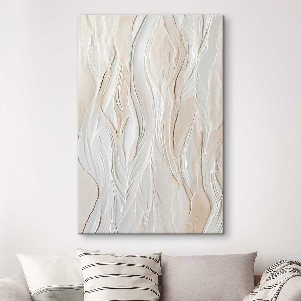 White wall with wavy lines