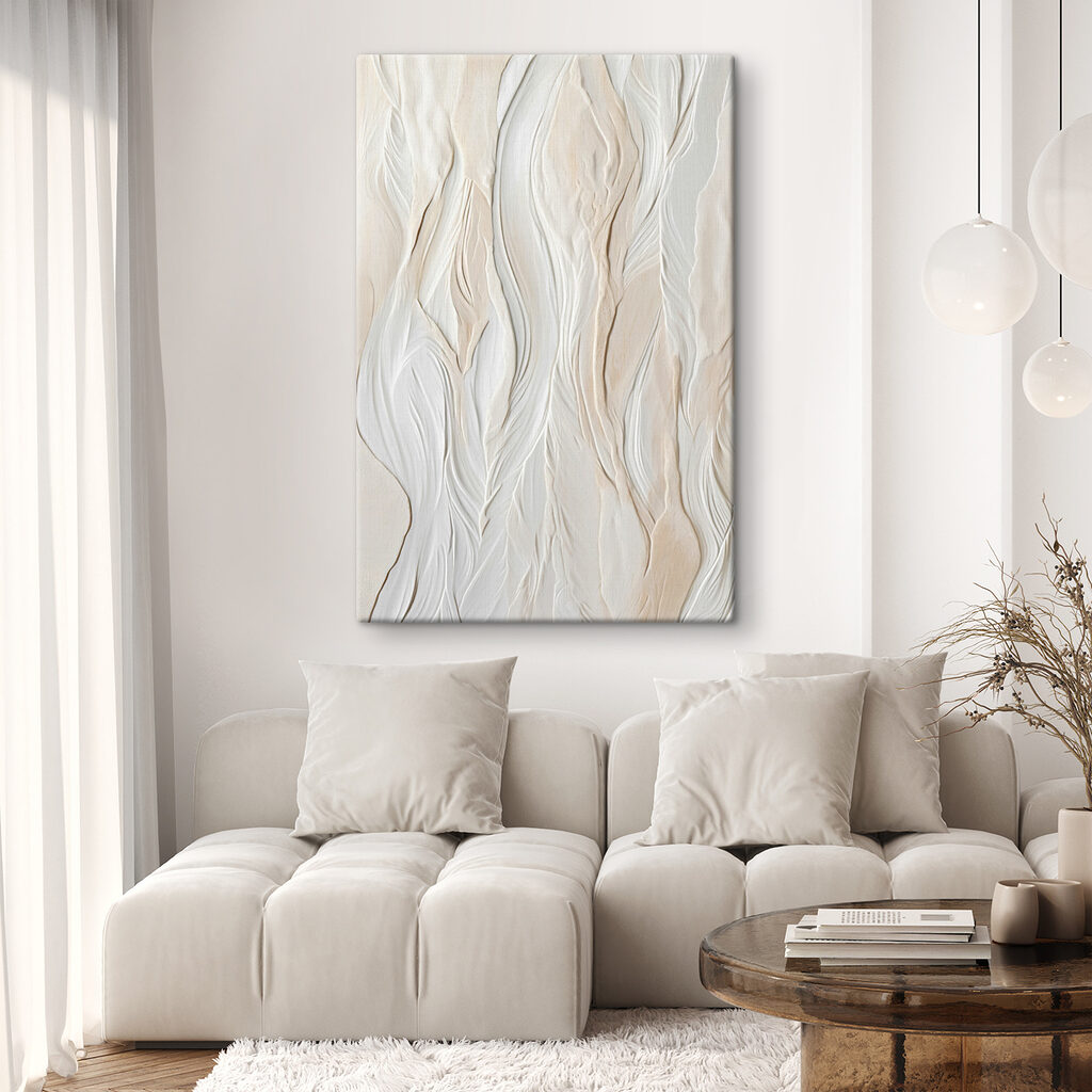 White wall with wavy lines