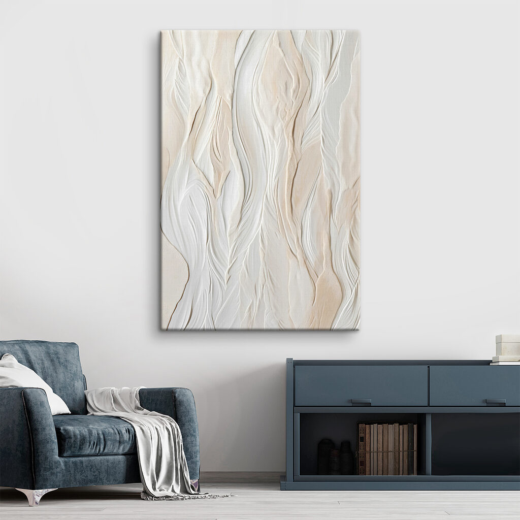 White wall with wavy lines