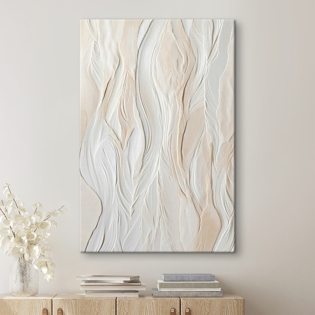 White wall with wavy lines
