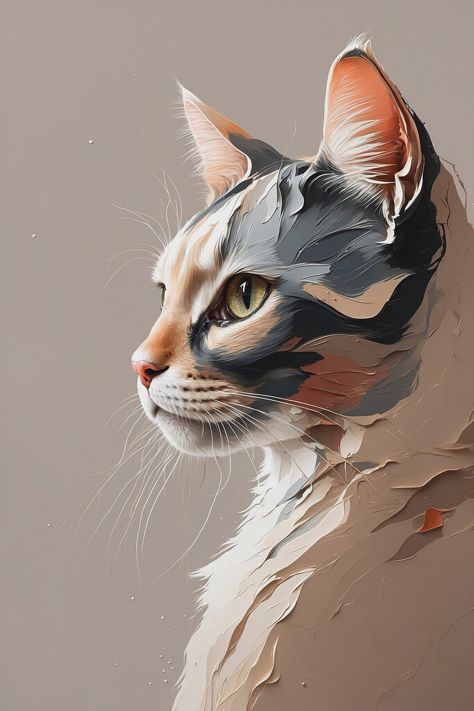 Cat with a cracked face