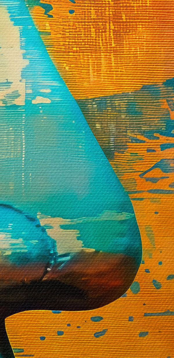 Vibrant face in colorful abstraction