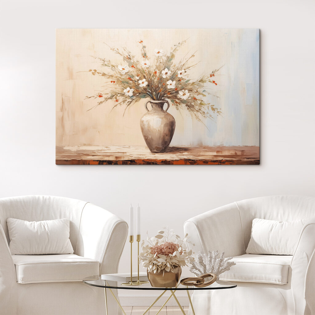Painting of flowers in a vase Painting of flowers in a vase