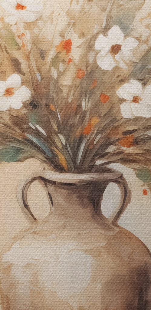 Painting of flowers in a vase Painting of flowers in a vase