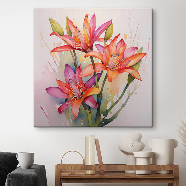 Painting of flowers on a white background Painting of flowers on a white background