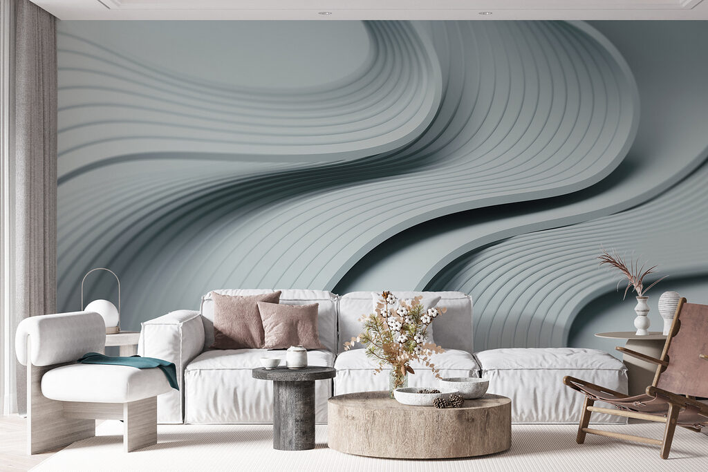 White and grey wavy lines