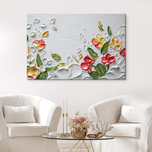 Painting of flowers and leaves Painting of flowers and leaves