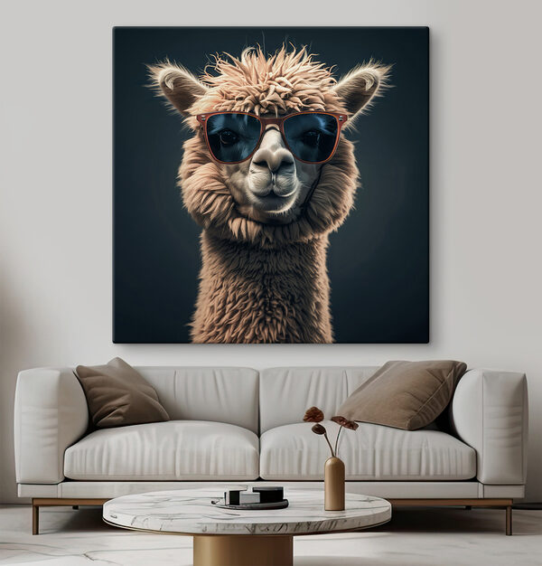 Lama w okularach przeciwsłonecznych Lama w okularach przeciwsłonecznych
