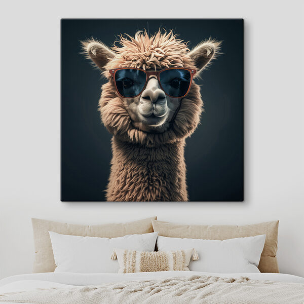 Lama w okularach przeciwsłonecznych Lama w okularach przeciwsłonecznych