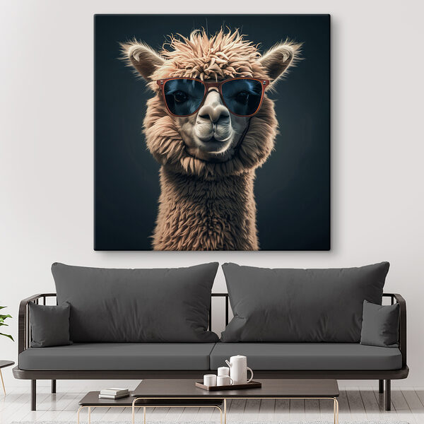 Lama w okularach przeciwsłonecznych Lama w okularach przeciwsłonecznych