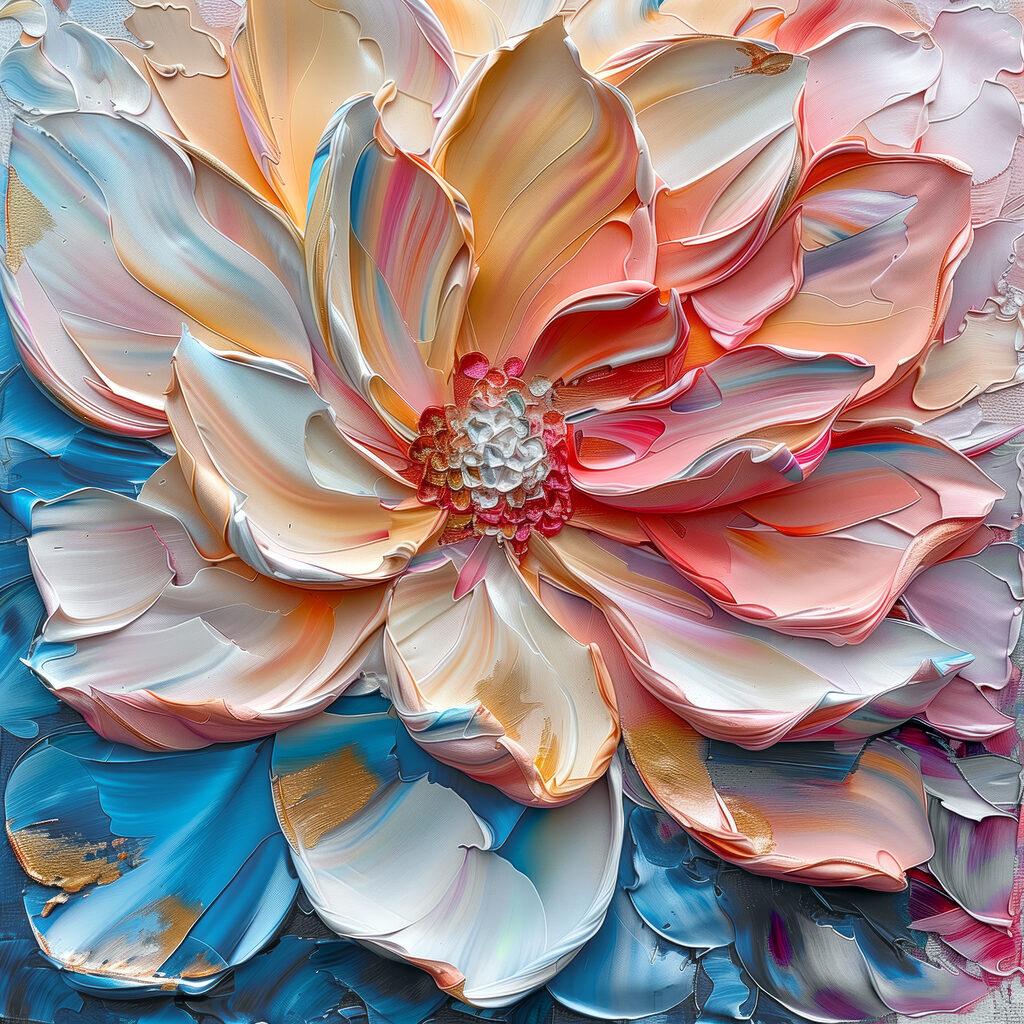 Colorful flower with flowing petals