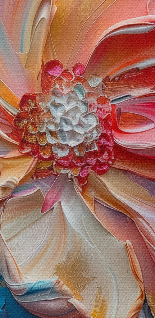 Colorful flower with flowing petals