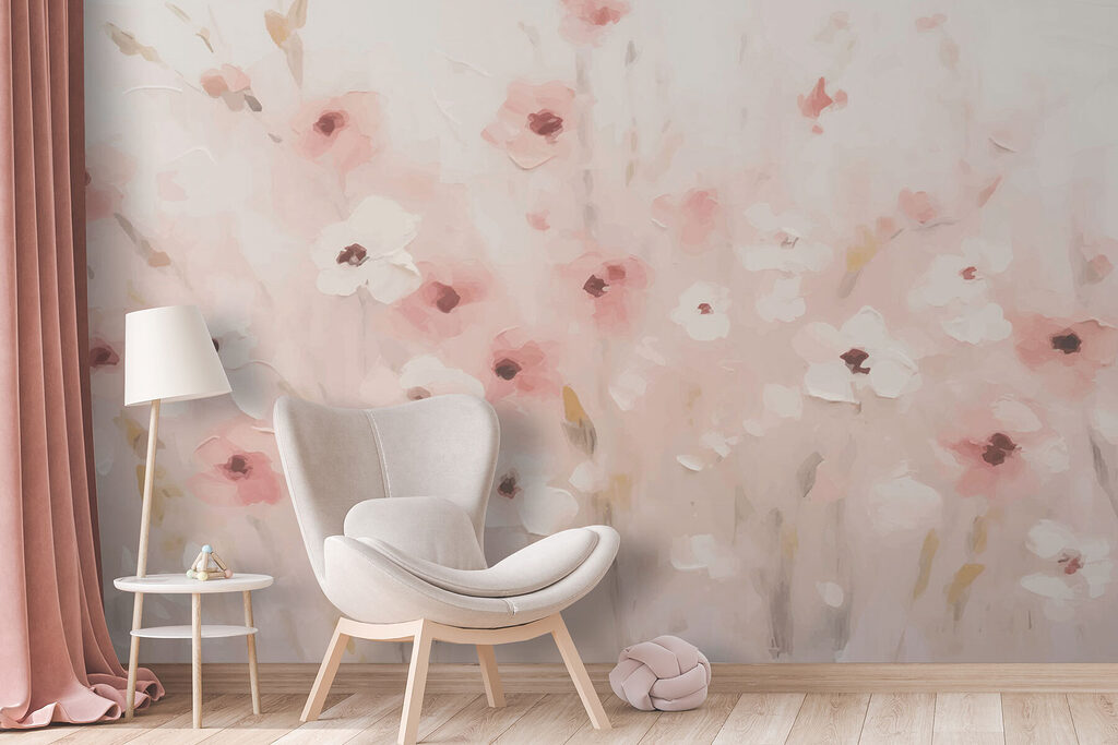 Painting of flowers on a white background