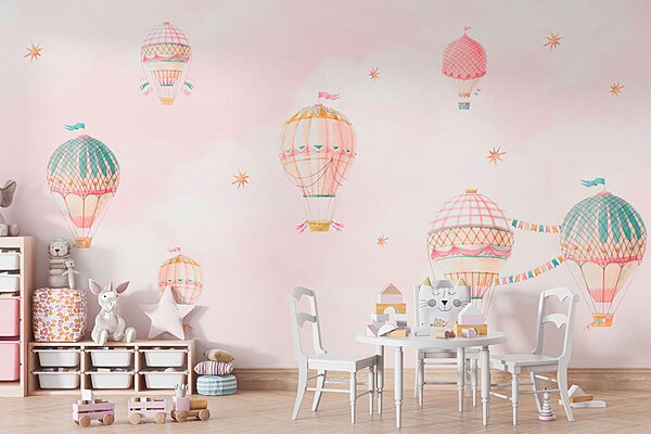 Group of hot air balloons in the sky