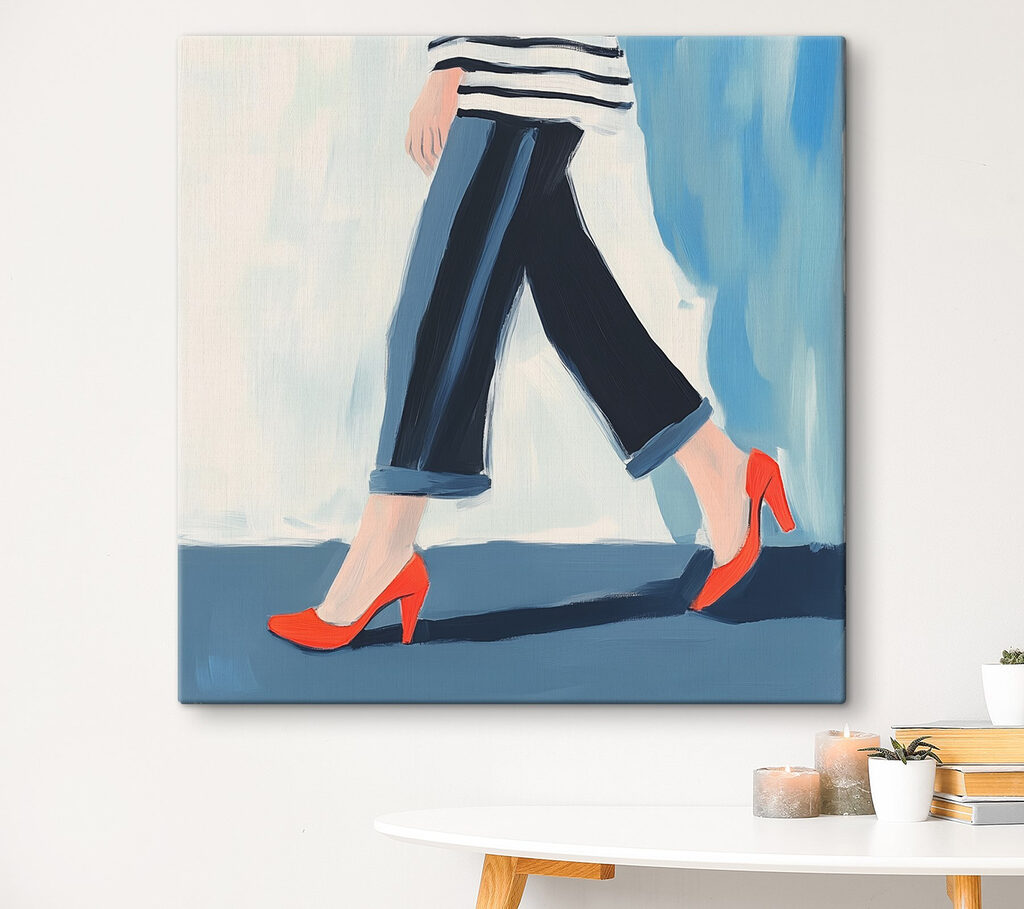 Woman wearing red shoes Woman wearing red shoes