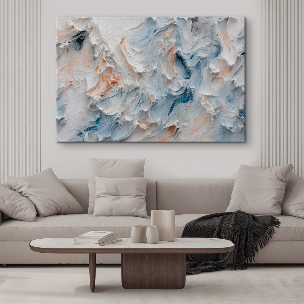 White and blue textured surface