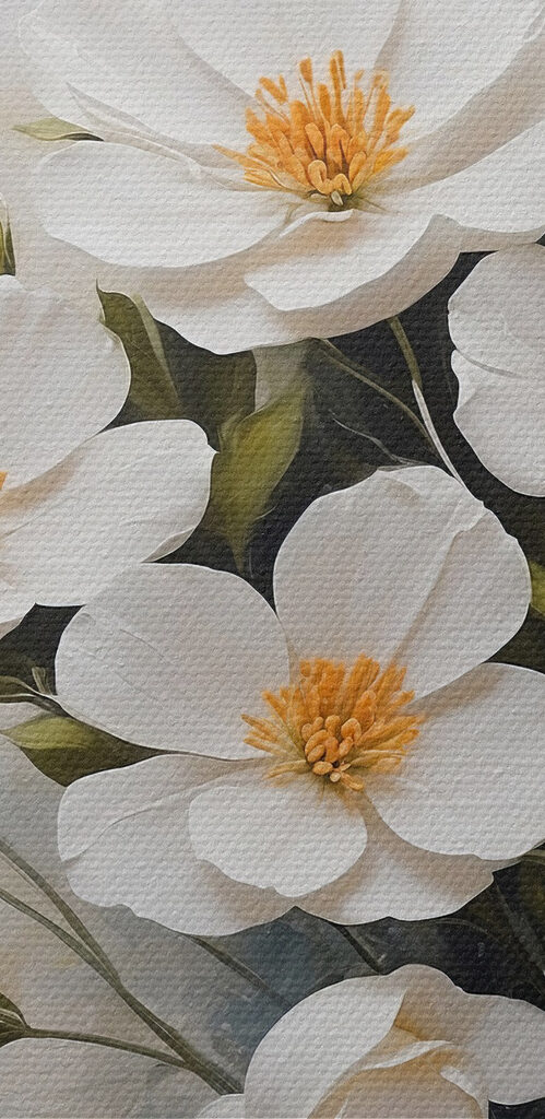 Painting of white flowers Painting of white flowers