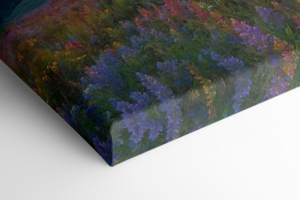 Field of flowers on a mountain