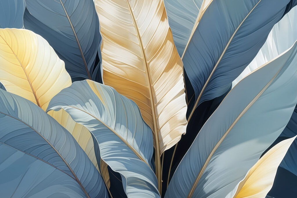 Elegant leaves in soothing colors