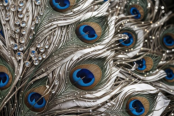 Close up of a peacock feather Close up of a peacock feather