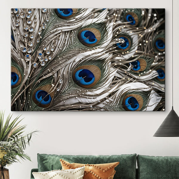 Zbliżenie na pawie pióro Obraz Zbliżenie na pawie pióro