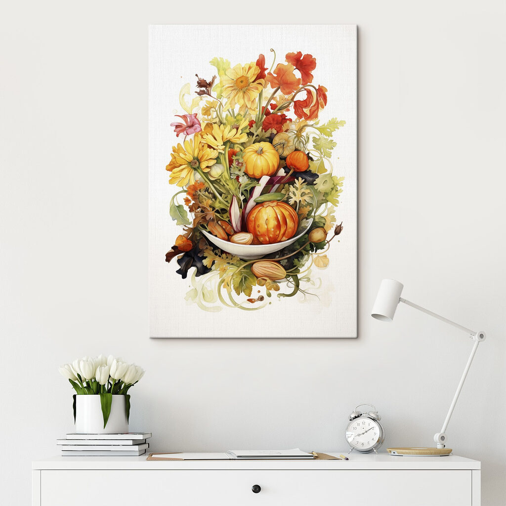 Watercolor painting of vegetables and flowers Watercolor painting of vegetables and flowers