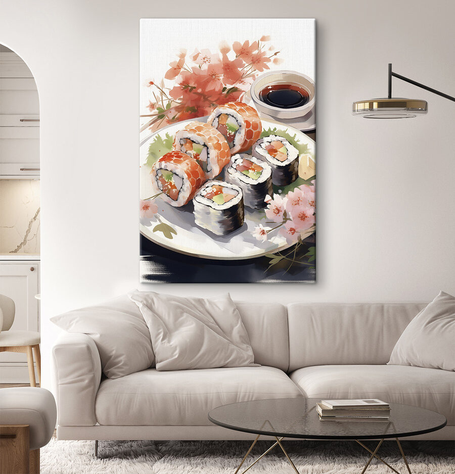 Talerz sushi z sosem