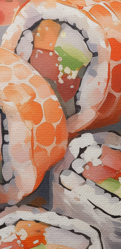 Plate of sushi and sauce Plate of sushi and sauce