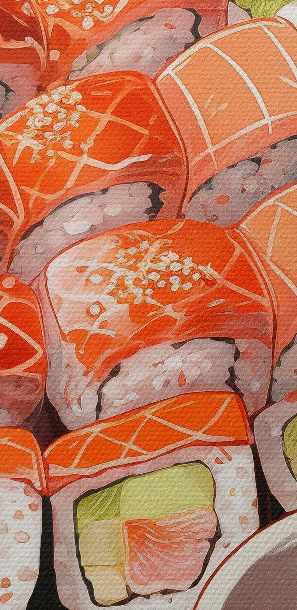 Plate of sushi with chopsticks