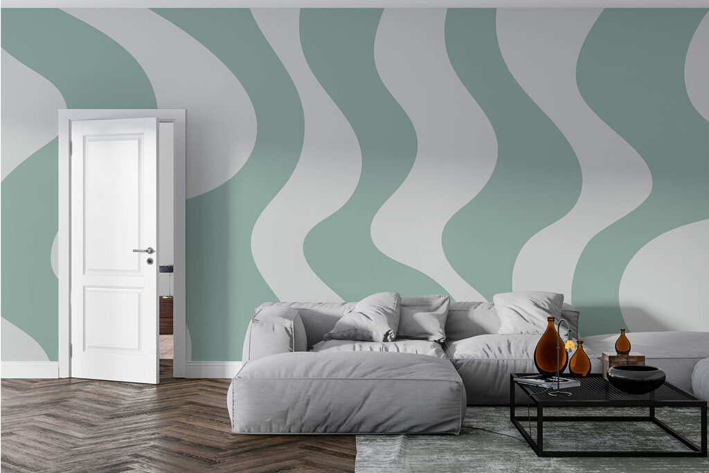 Green and white wavy lines Green and white wavy lines