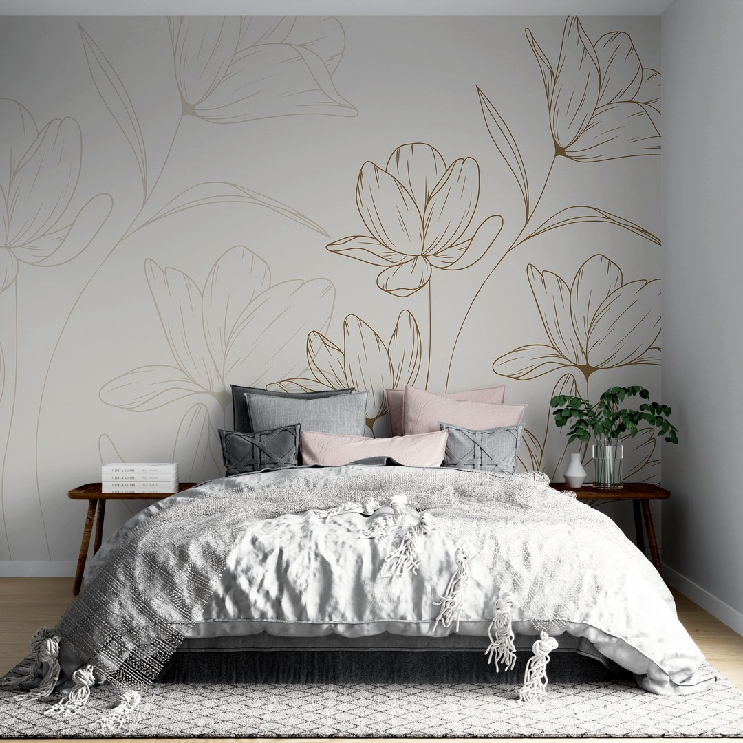 Drawing of flowers on a white background