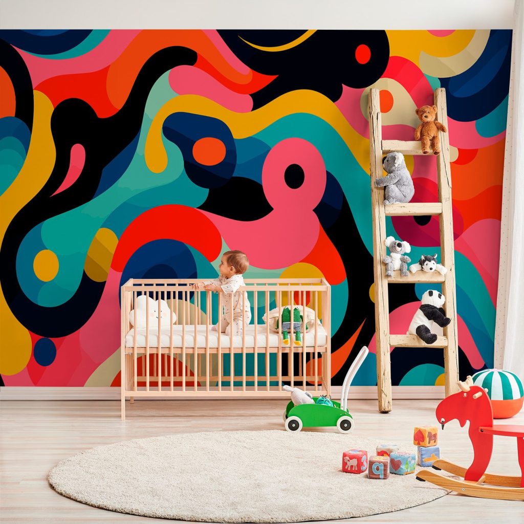 Colorful pattern with circles and dots