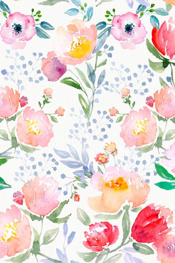 Watercolor painting of flowers