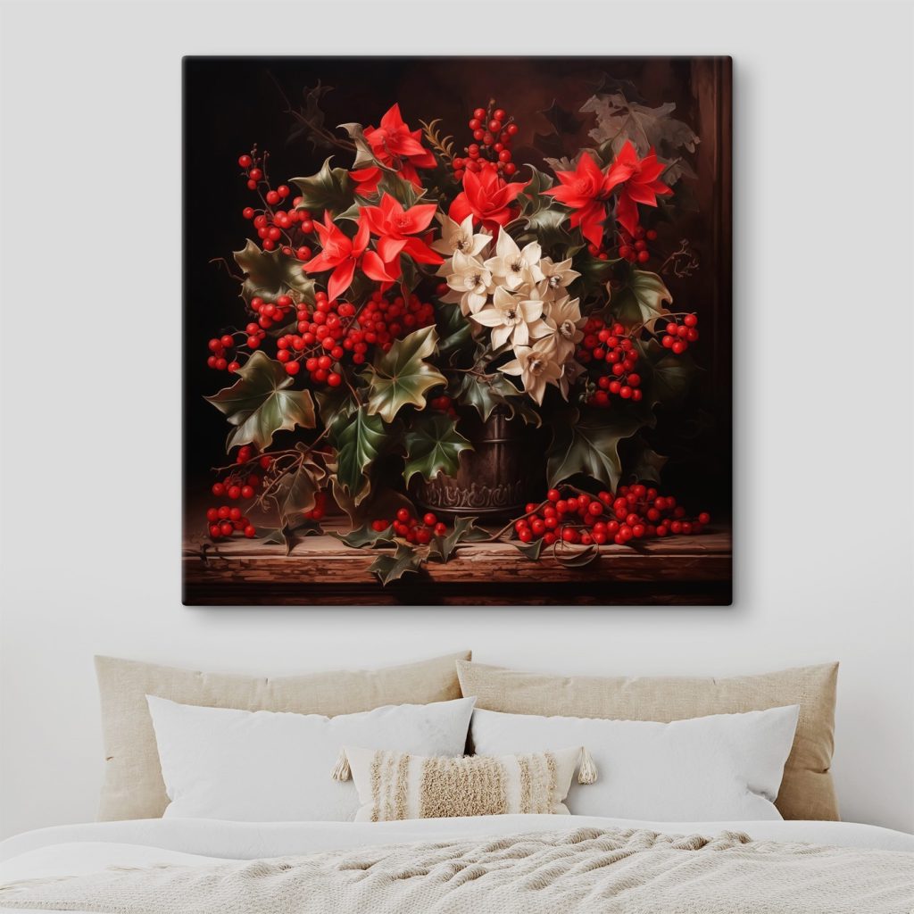 Painting of flowers and berries