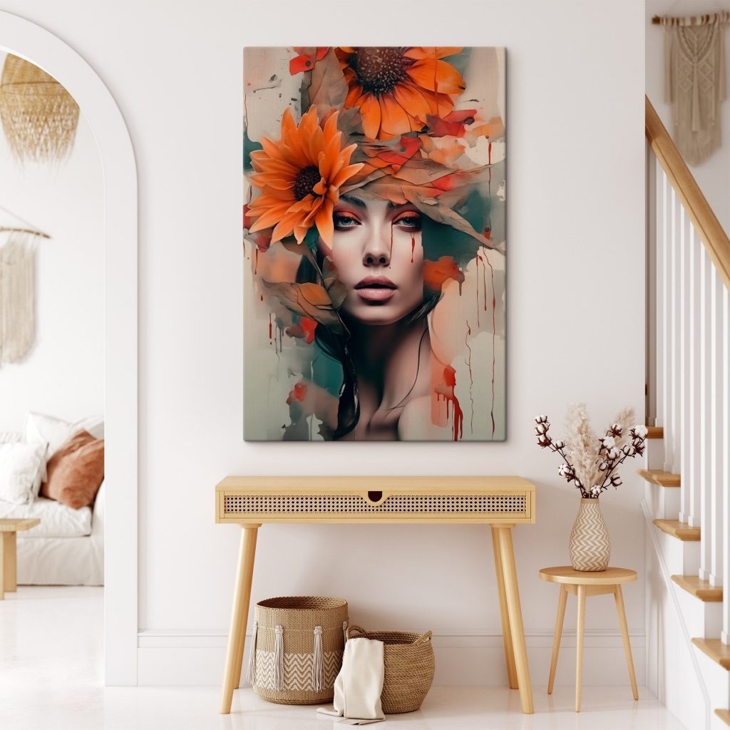 Woman with flowers in her hair Woman with flowers in her hair