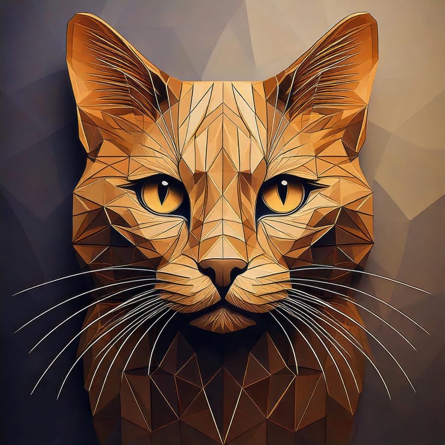 Kot z projektem low poly Kot z projektem low poly