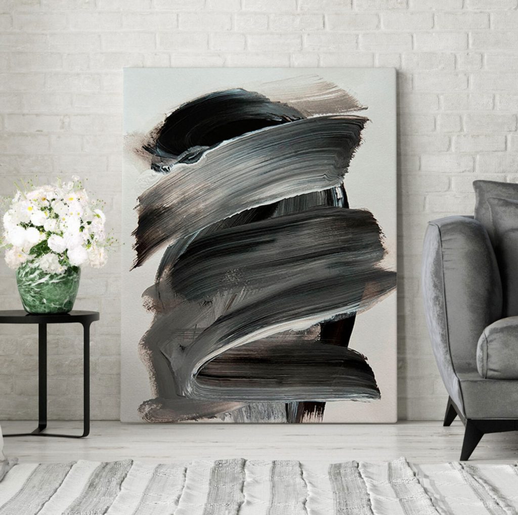 Black and white brushstroke