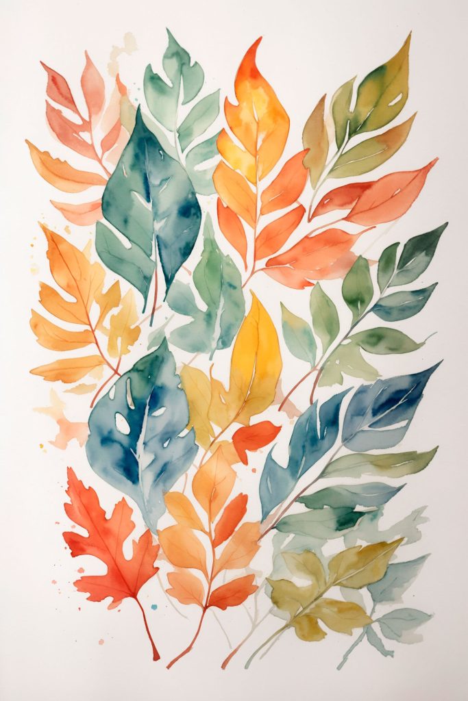 Group of colorful leaves