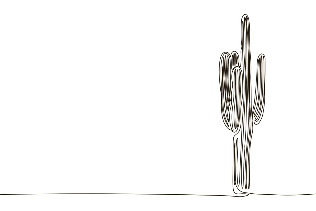 Cactus drawn in one line Cactus drawn in one line