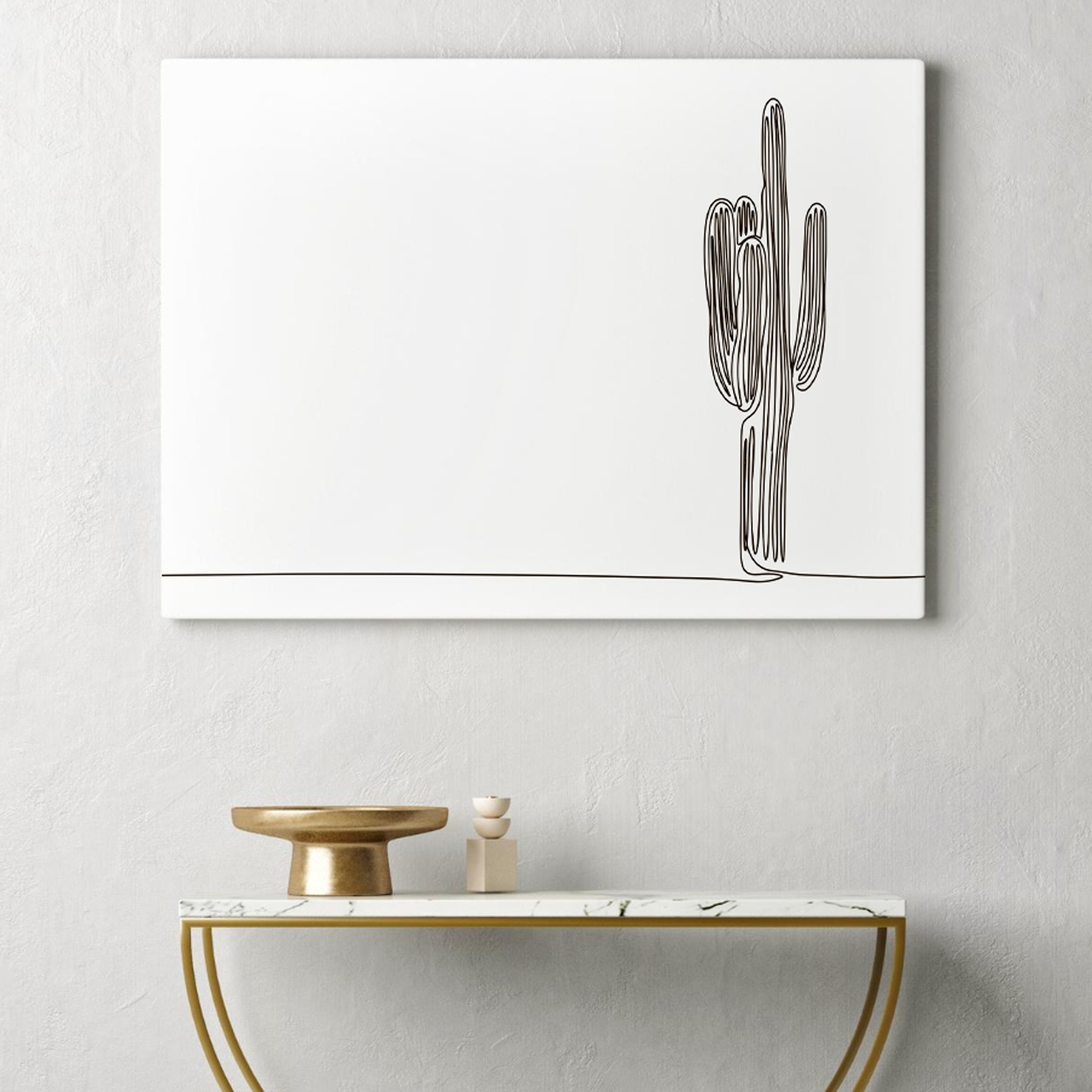 Cactus drawn in one line Cactus drawn in one line