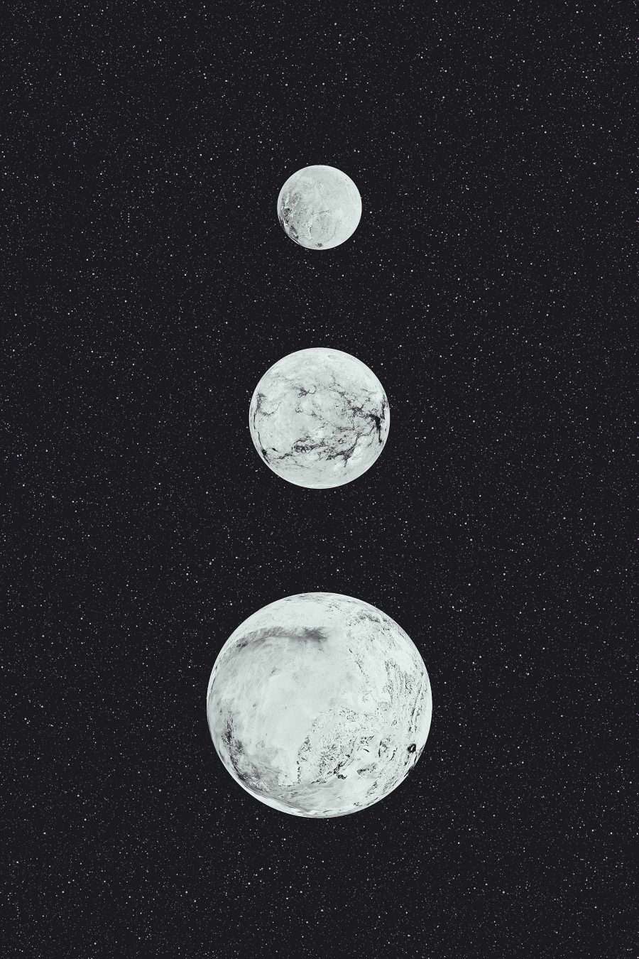 Grupa białych planet w rzędzie