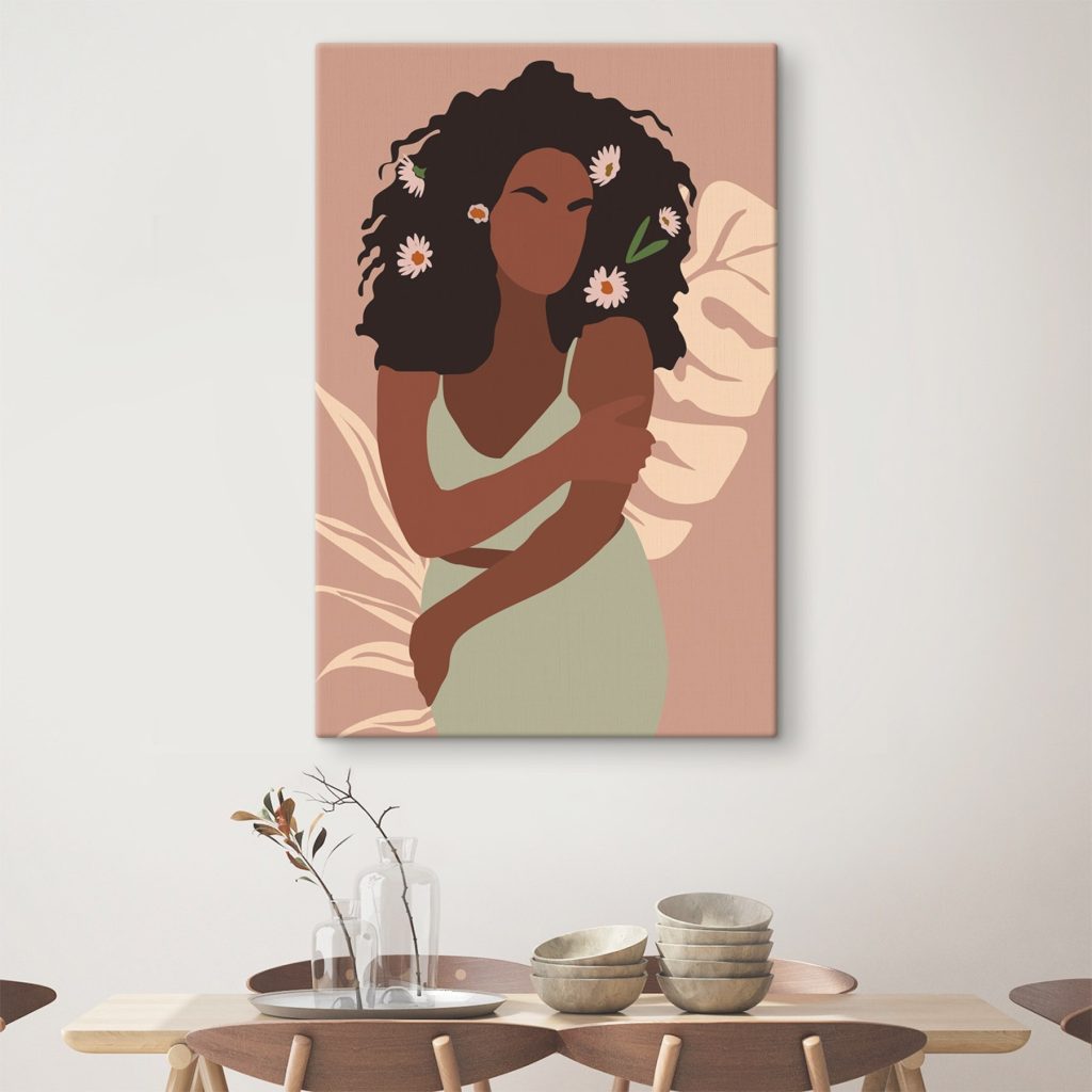 Woman with flowers in her hair Woman with flowers in her hair
