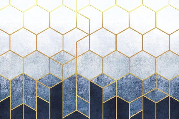 Blue and white hexagons pattern Blue and white hexagons pattern